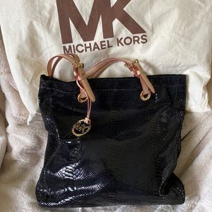 Gently Used Michael Kors Black snakeskin satchel